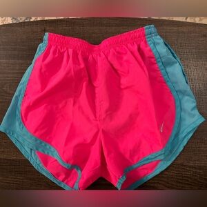 Nike Women's Hot Pink and Teal Athletic Shorts